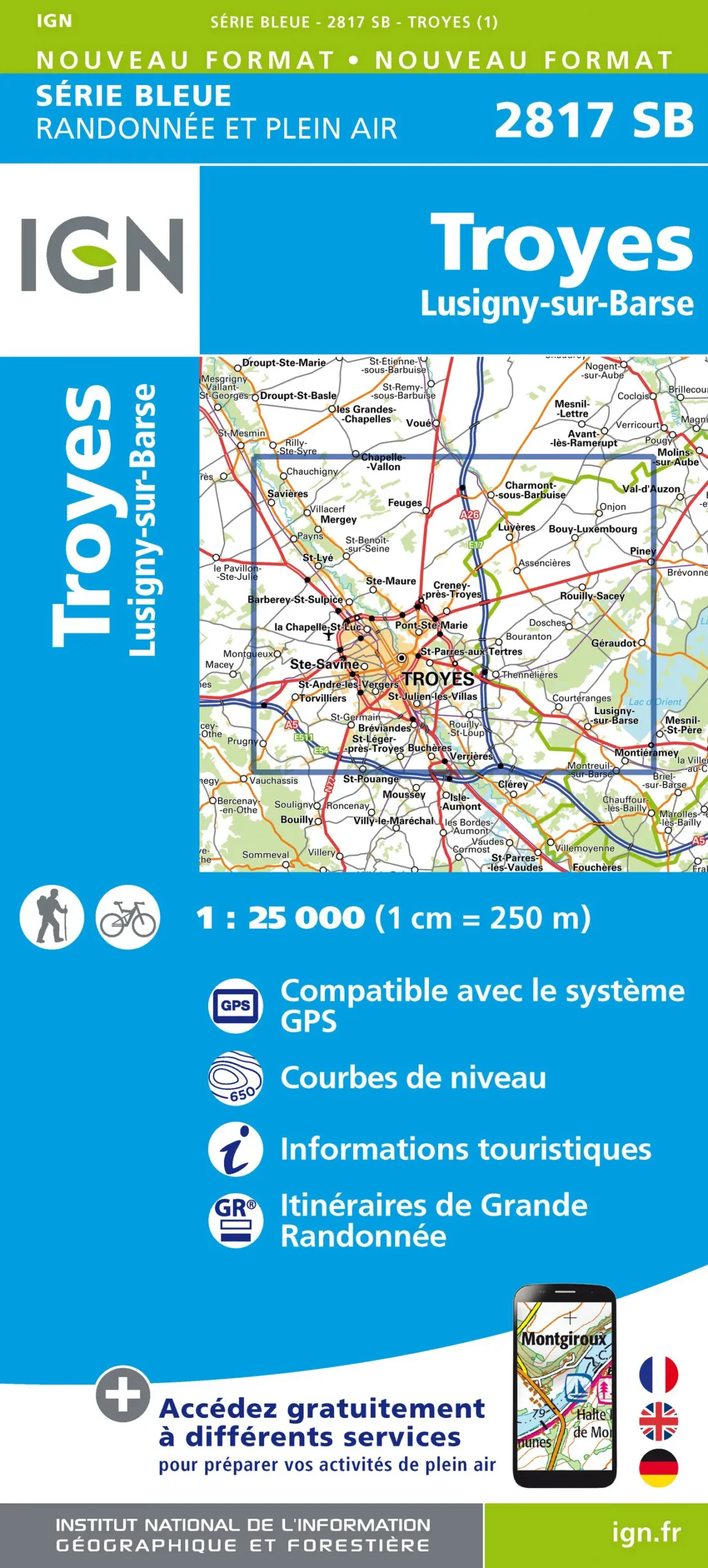 IGN Top 25 - Serie Bleu - Troyes / Lusigny-sur-Barse 2817