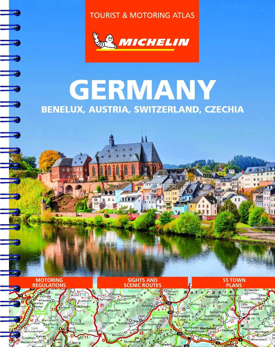 Michelin Road Atlas - Germany, Benelux, Austria, Switzerland, Czech Republic 2021 / 2022 - Tourist And Motoring Atlas (A4-Spiral) - Image 2