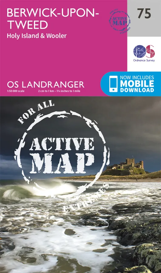 OS Landranger Active - 75 - BerwickuponTweed
