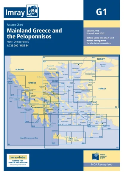 Imray G Chart - Mainland Greece & Peloponnisos (G1 )