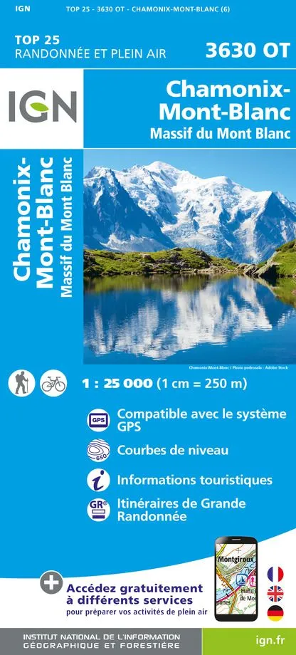 IGN Top 25 - Chamonix / Massif du Mont Blanc