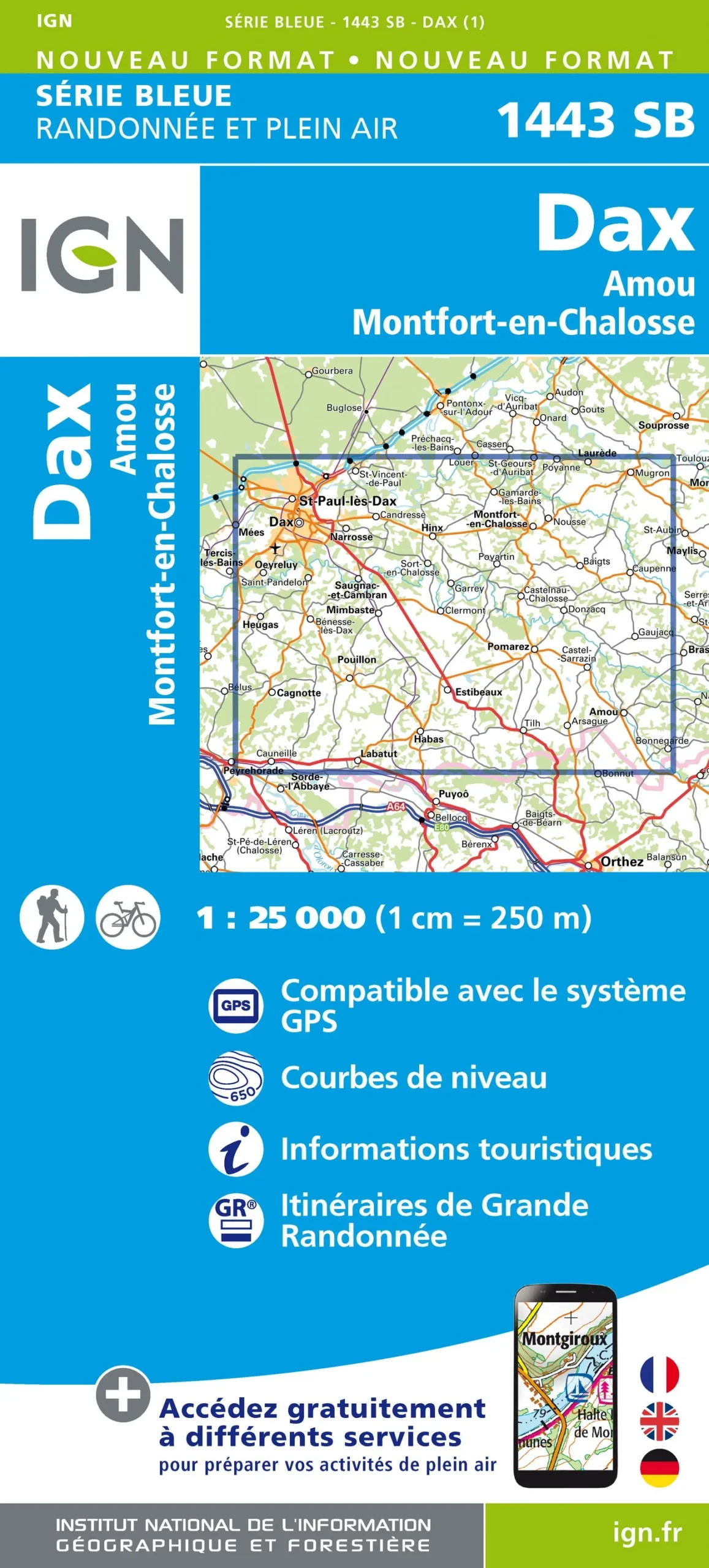 IGN Top 25 - Serie Bleu - Dax / Amou / Montfort-en-Chalosse 1443