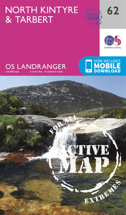 OS Landranger Active - 62 - North Kintyre & Tarbert