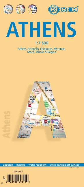 Borch City Map - Athens/Acropolis/Attica
