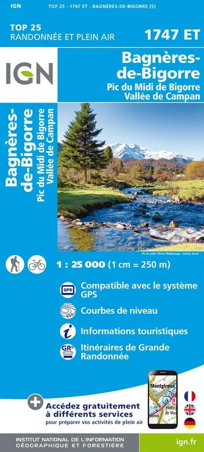 IGN Top 25 - Bagnères-de-Bigorre / Pic du Midi de Bigorre
