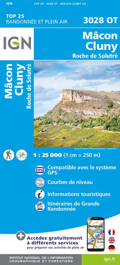 IGN Top 25 - Mâcon / Cluny / Roche de Solutré