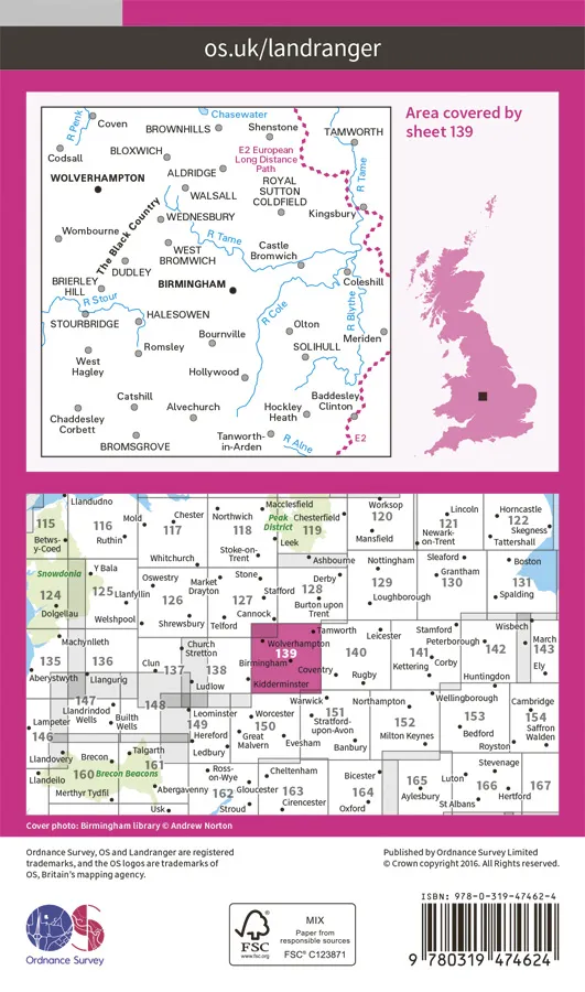 OS Landranger Active - 139 - Birmingham & Wolverhampton - Image 2