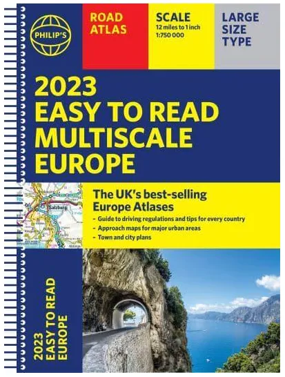 Philips Road Atlas - Easy to Read Multiscale Road Atlas Europe - A4 Spiral