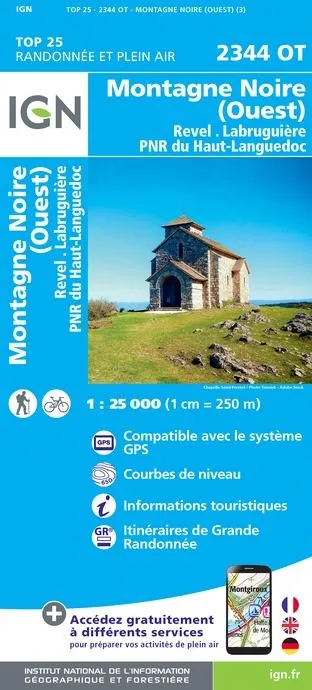 IGN Top 25 - Montagne Noire (Ouest) / Revel / Labruguière PNR