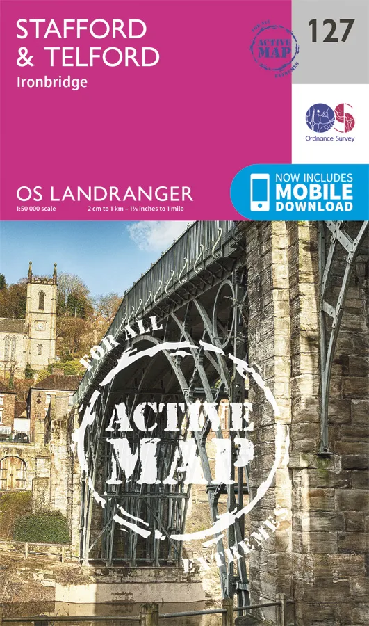 OS Landranger Active - 127 - Stafford & Telford, Ironbridge