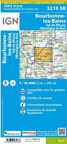 IGN Top 25 - Serie Bleu - Bourbonne-les-Bains / Val-de-Meuse 3219 - Image 2