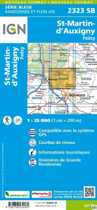 IGN Top 25 - Serie Bleu - St-Martin-D'Auxigny / Foëcy 2323 - Image 2