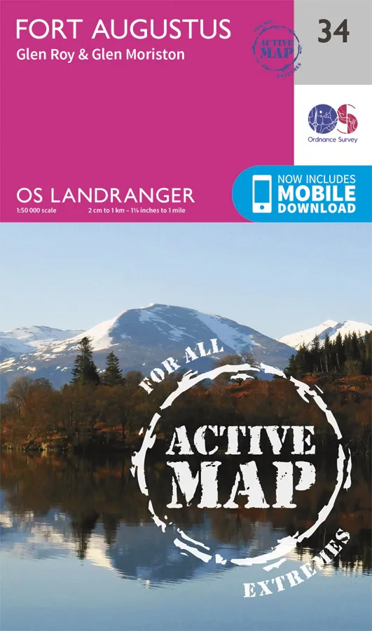 OS Landranger Active - 34 - Fort Augustus, Glen Albyn & Glen Roy