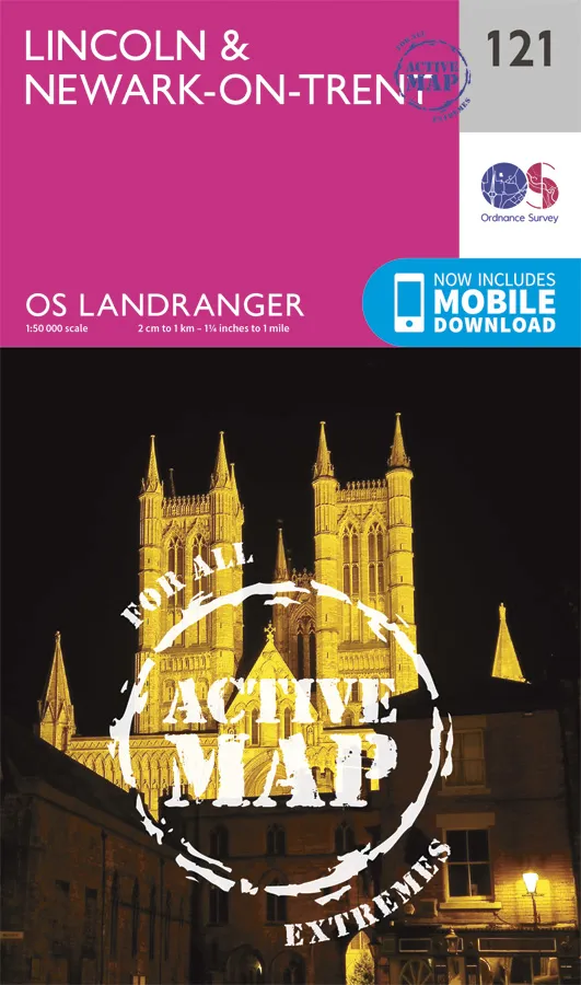OS Landranger Active - 121 - Lincoln & NewarkonTrent