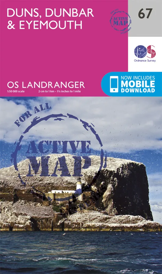 OS Landranger Active - 67 - Duns, Dunbar & Eyemouth