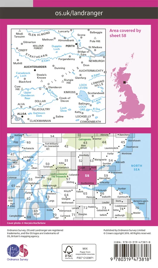 OS Landranger Active - 58 - Perth & Alloa, Auchterarder - Image 2