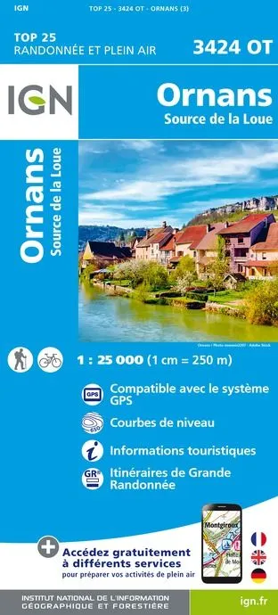 IGN Top 25 - Ornans / Source de La Loue