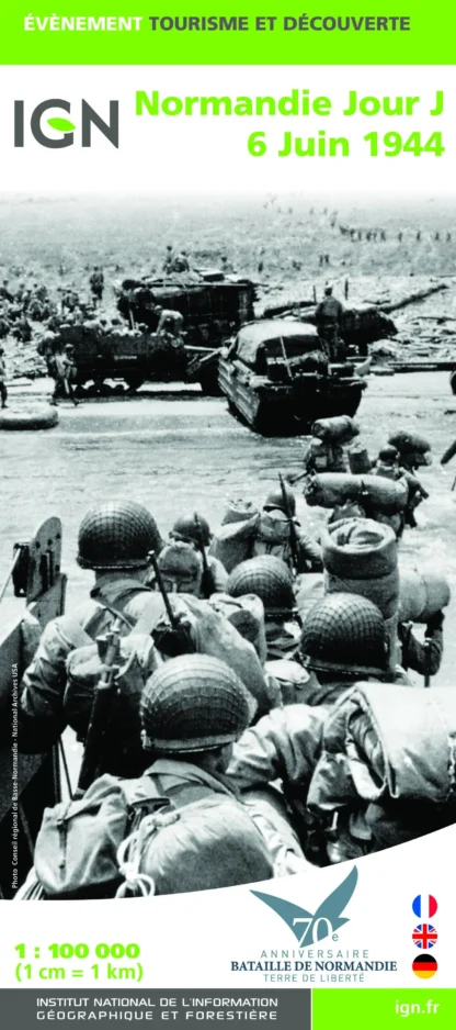 IGN Historical Map - Normandy D Day - 6th June 1944