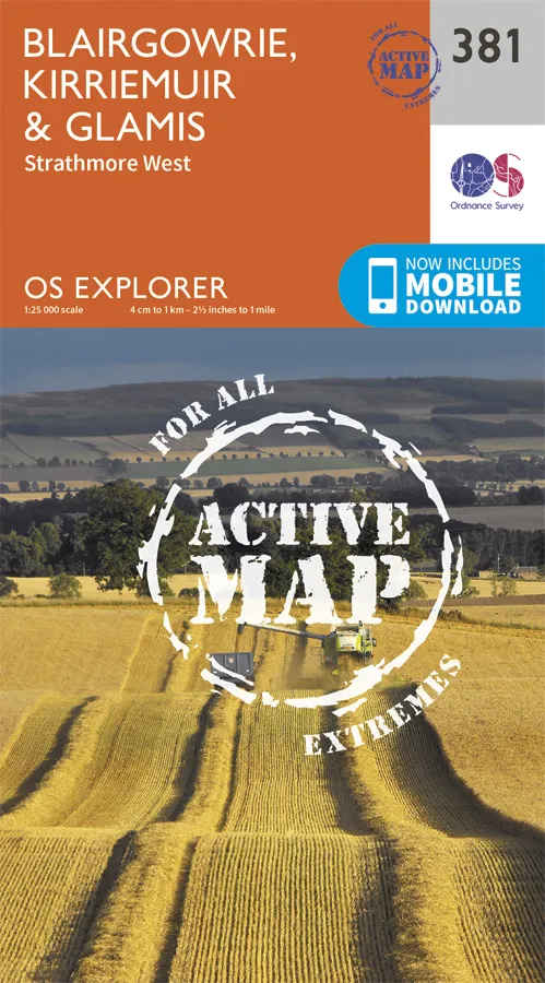 OS Explorer Active - 381 - Blairgowrie, Kirriemuir & Glamis