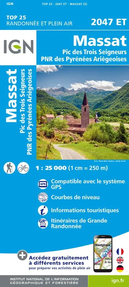 IGN Top 25 - Massat / Pic des Trois Seigneurs / PNR Pyr. Ariégeoises - Image 2
