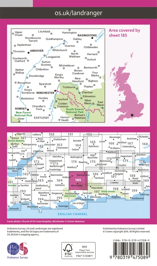 OS Landranger Active - 185 - Winchester & Basingstoke - Image 2