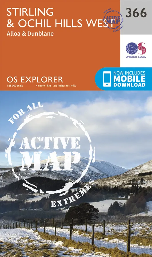OS Explorer Active - 366 - Stirling & Ochil Hills West