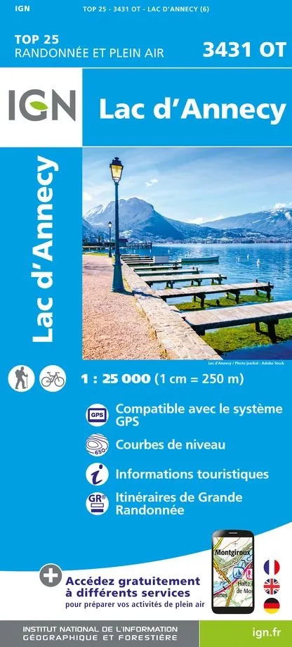 IGN Top 25 - Lac d'Annecy