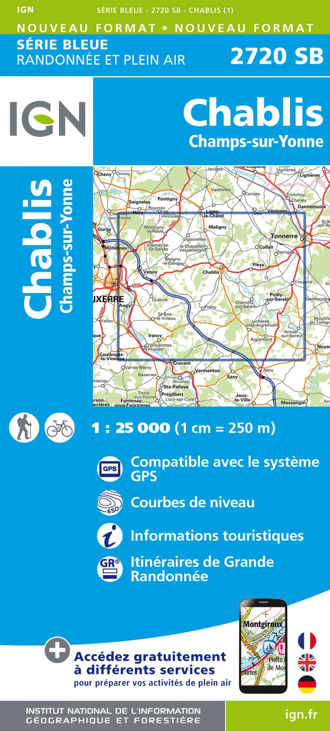 IGN Top 25 - Serie Bleu - Chablis / Champs-sur-Yonne 2720