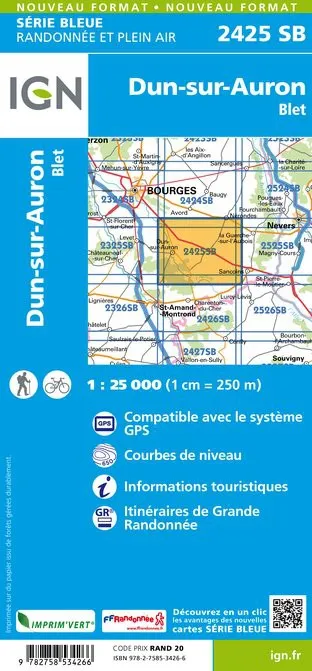 IGN Top 25 - Serie Bleu - Dun-sur-Auron / Blet 2425 - Image 2