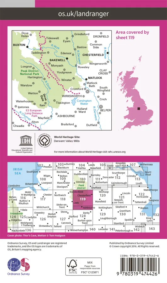 OS Landranger Active - 119 - Buxton, Matlock, Bakewell & Dove Dale - Image 2