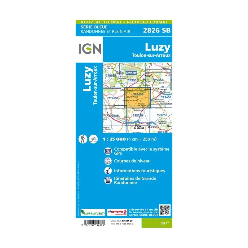 IGN Top 25 - Serie Bleu - Luzy / Toulon-sur-Arroux 2826 - Image 2