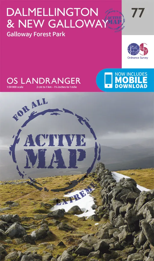 OS Landranger Active - 77 - Dalmellington & New Galloway