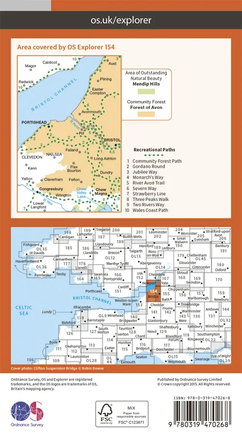 OS Explorer Active - 154 - Bristol West & Portishead - Image 2