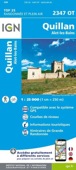 IGN Top 25 - Quillan / Alet-Les-Bains