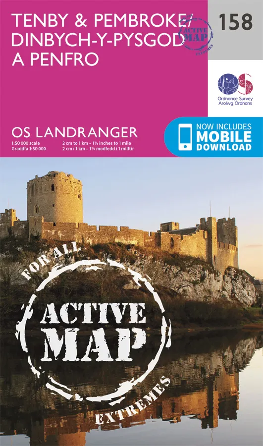 OS Landranger Active - 158 - Tenby & Pembroke