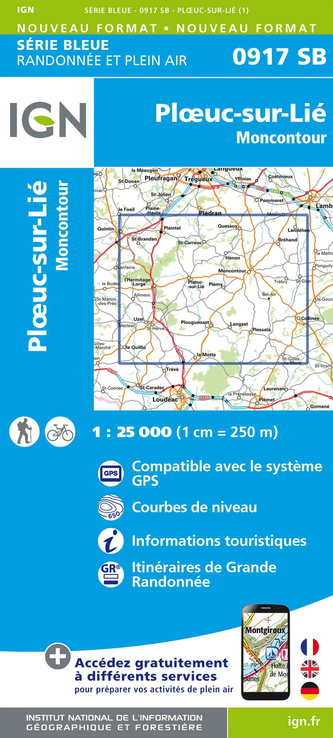 IGN Top 25 - Serie Bleu - Ploeuc-sur-Lié / Moncontour 917