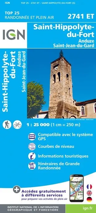 IGN Top 25 - St-Hippolyte-du-Fort Anduze / St-Jean-du-Gard - Image 2