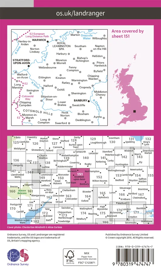OS Landranger Active - 151 - Stratford upon Avon, Warwick & Banbury - Image 2