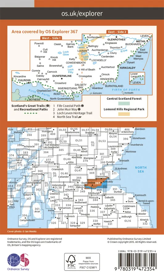 OS Explorer Active - 367 - Dunfermline, Kirkcaldy & Glenrothes South - Image 2