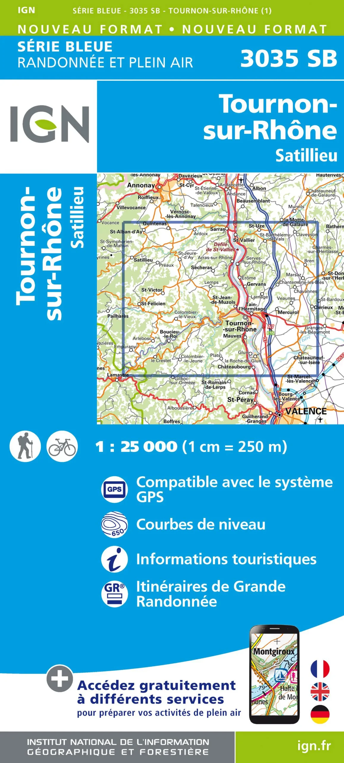 IGN Top 25 - Serie Bleu - Tounon-sur-Rhône / Satillieu 3035