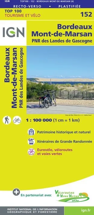 IGN Top 100 - Bordeaux / Mont-De-Marsan - PNR Landes de Gascogne