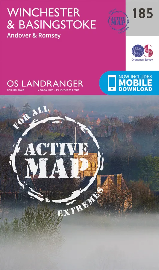 OS Landranger Active - 185 - Winchester & Basingstoke