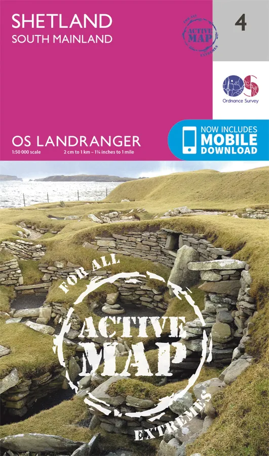 OS Landranger Active - 4 - Shetland – South Mainland