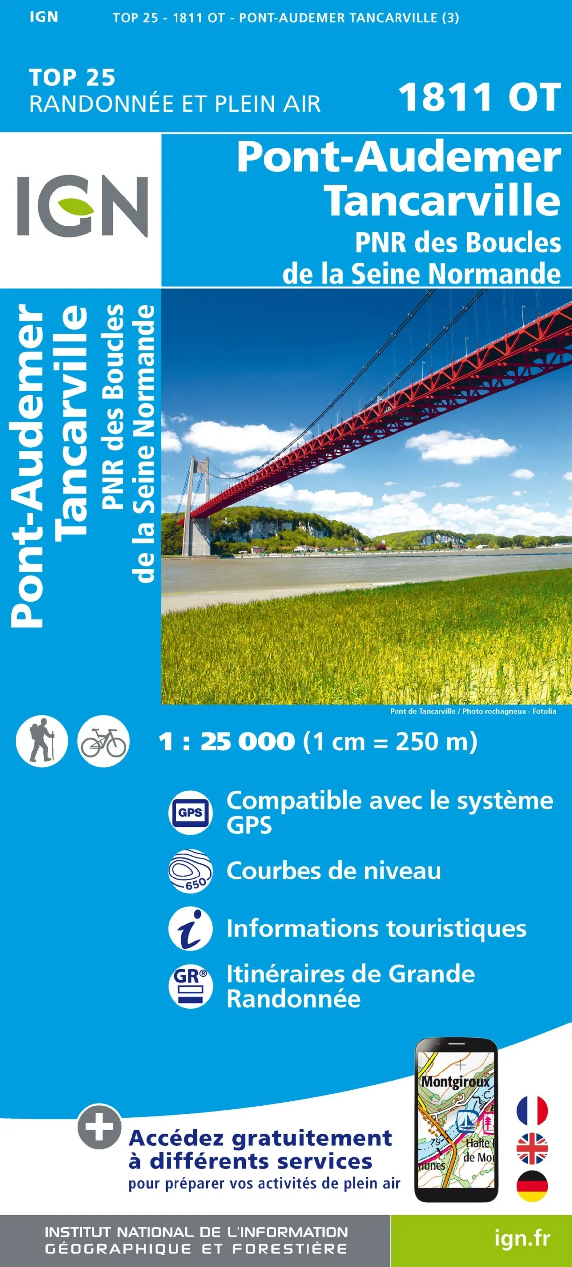 IGN Top 25 - Pont-Audemer-Tancarville/PNR des Boucles Seine Normandie