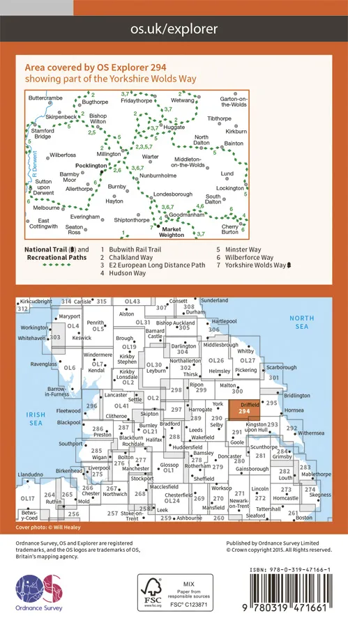 OS Explorer Active - 294 - Market Weighton & Yorkshire Wolds Central - Image 2