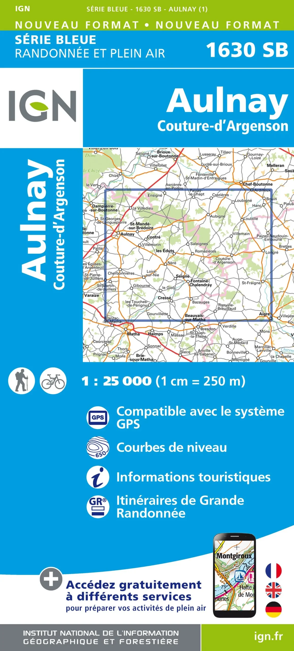 IGN Top 25 - Serie Bleu - Aulnay / Couture-d'Argenson 1630