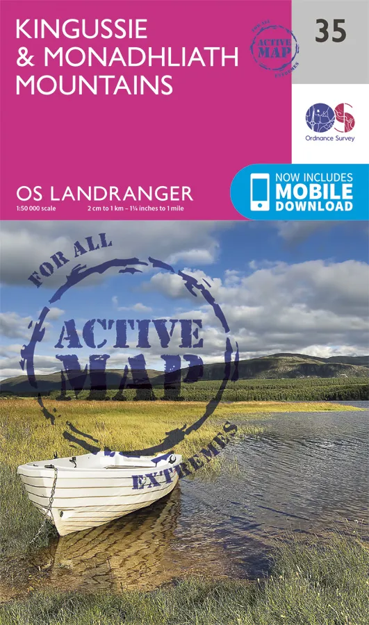 OS Landranger Active - 35 - Kingussie & Monadhliath Mountain