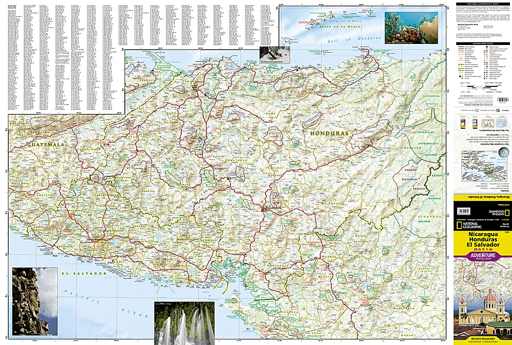 National Geographic - Adventure Map - El Salvador Nicaragua & Honduras - Image 2