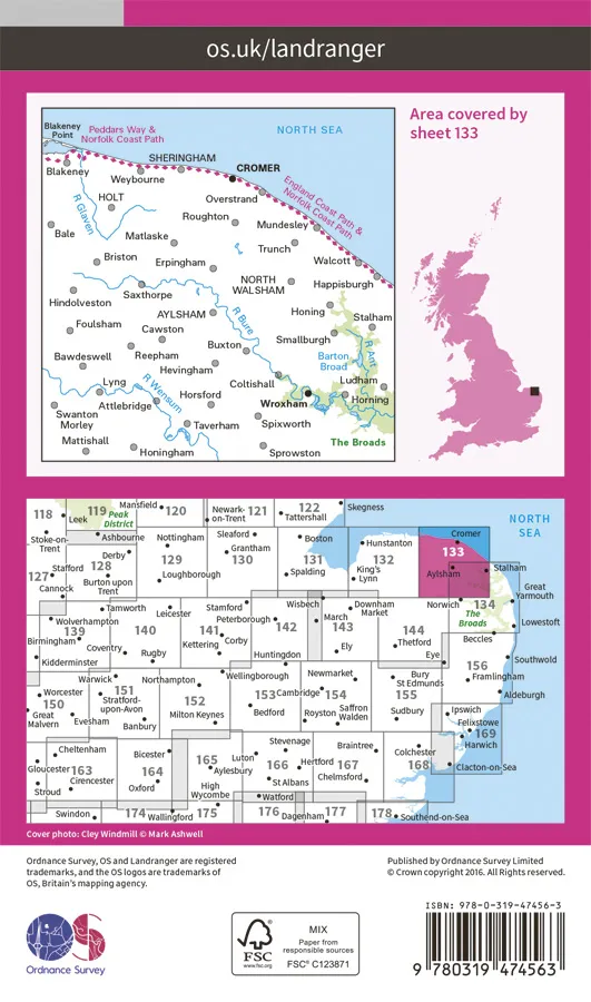 OS Landranger Active - 133 - North East Norfolk, Cromer & Wroxham - Image 2