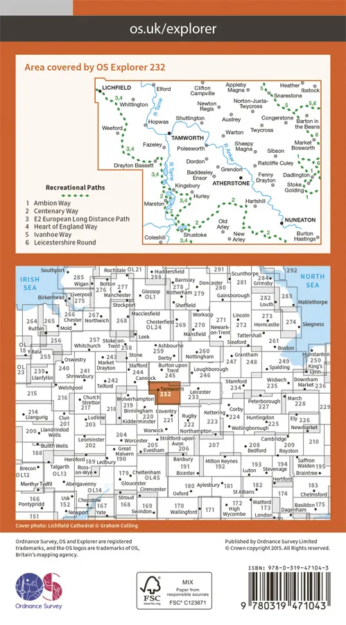 OS Explorer Active - 232 - Nuneaton & Tamworth - Image 2
